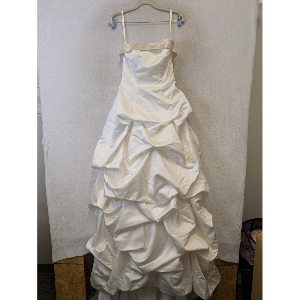 Davids Bridal Ivory Champagne Pick Up Wedding Dress T9168 Corset Back Size‎ 6
